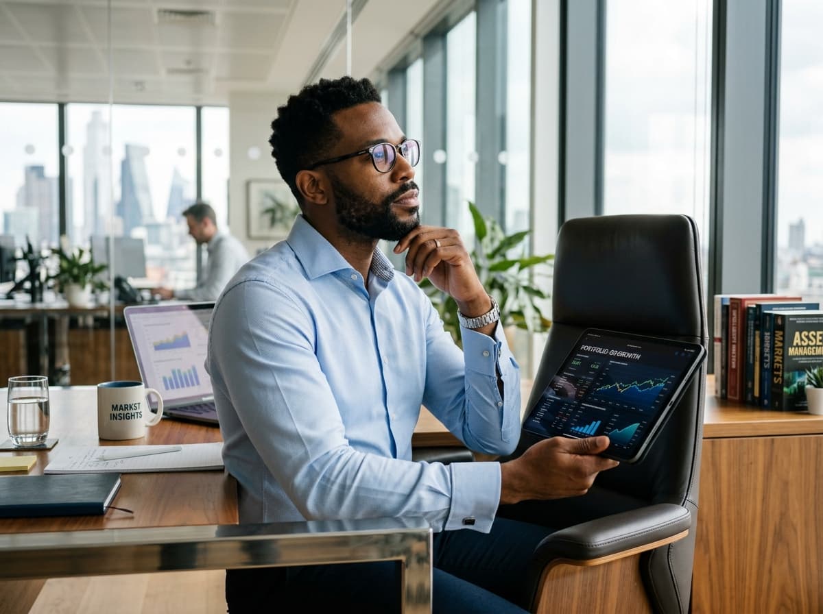 Professional Investor with Tablet